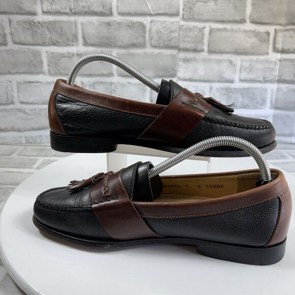 Cole Haan Men\'s 9 Black Brown Leather Slip Kiltie Tassel Loafer Casual Shoes main image 6